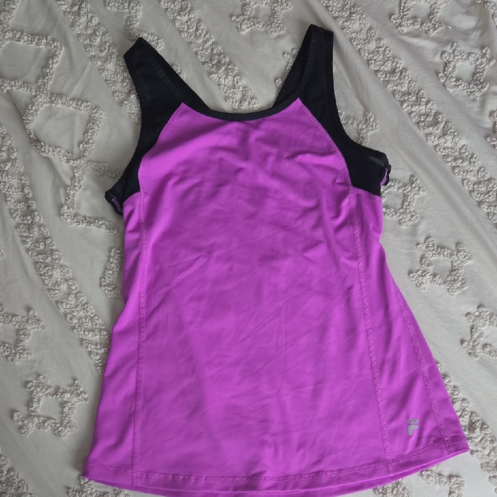 Fila Pink and Black Athletic Tank Top